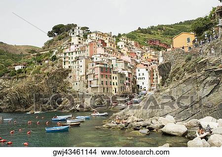 Buildings at the seaside, Cinque Terre National Park, RioMaggiore, Cinque Terre, La Spezia, Liguria, Italy View Large Photo Image Picture - Buildings at the seaside, Cinque Terre National Park, RioMaggiore, Cinque Terre, La Spezia, Liguria, Italy. Fotosearch