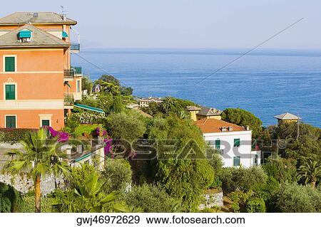 Buildings at the seaside, Italian Riviera, Santa Margherita Ligure, Genoa, Liguria, Italy View Large Photo Image Stock Photo - Buildings at the seaside, Italian Riviera, Santa Margherita Ligure, Genoa, Liguria, Italy. Fotosearch
