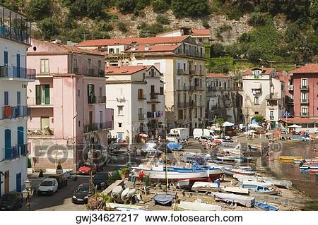 Buildings at the seaside, Marina Grande, Capri, Sorrento, Sorrentine Peninsula, Naples Province, Campania, Italy View Large Photo Image Stock Photo - Buildings at the seaside, Marina Grande, Capri, Sorrento, Sorrentine Peninsula, Naples Province, Campania, Italy. Fotosearch
