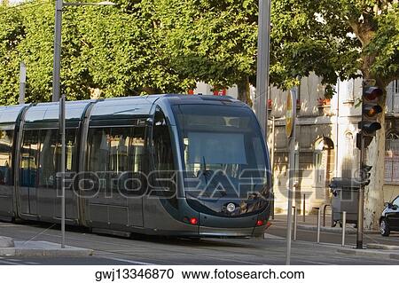 Cable car on tracks, Vieux Bordeaux, Bordeaux, France View Large Photo Image Stock Image - Cable car on tracks, Vieux Bordeaux, Bordeaux, France. Fotosearch