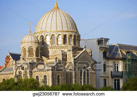 Cathedral in a city, Eglise Orthodoxe Saint Alexandre De La Neva, Biarritz, France View Large Photo Image Stock Photo - Cathedral in a city, Eglise Orthodoxe Saint Alexandre De La Neva, Biarritz, France. Fotosearch