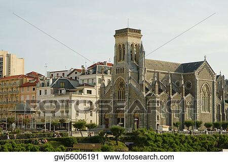 Cathedral in a city, Eglise Sainte Eugenie, Biarritz, France View Large Photo Image Stock Image - Cathedral in a city, Eglise Sainte Eugenie, Biarritz, France. Fotosearch