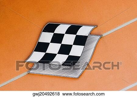 Checkered flag on an information board, Le Mans, France View Large Photo Image Stock Photo - Checkered flag on an information board, Le Mans, France. Fotosearch