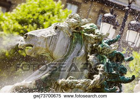 Close-up of a fountain statue, La Fontaine Des Quinconces, Bordeaux, Aquitaine, France View Large Photo Image Stock Photography - Close-up of a fountain statue, La Fontaine Des Quinconces, Bordeaux, Aquitaine, France. Fotosearch