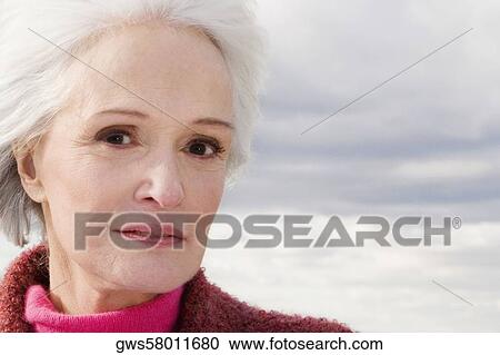 Stock Image - Close-up of a senior woman. Fotosearch