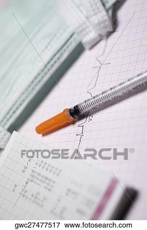 Close-up of a syringe on a graph paper View Large Photo Image Stock Photo - Close-up of a syringe on a graph paper. Fotosearch