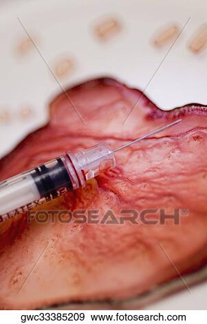 Close-up of a syringe on blood cell View Large Photo Image Stock Photo - Close-up of a syringe on blood cell. Fotosearch