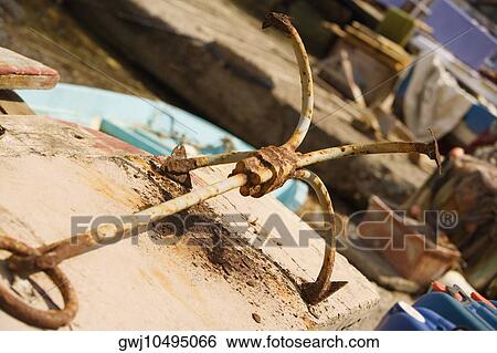 Close-up of an anchor, Sorrento, Sorrentine Peninsula, Naples Province, Campania, Italy View Large Photo Image Stock Photograph - Close-up of an anchor, Sorrento, Sorrentine Peninsula, Naples Province, Campania, Italy. Fotosearch