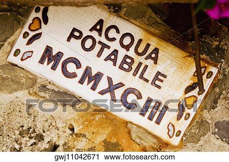 Stock Image - Close-up of an information board, Parco Nazionale delle Cinque Terre, Manarola, La Spezia, Italy. Fotosearch