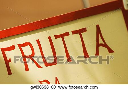 Stock Image - Close-up of an information board, Sorrento, Sorrentine Peninsula, Naples Province, Campania, Italy. Fotosearch