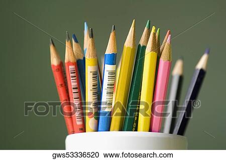 Close-up of colored pencils View Large Photo Image Stock Image - Close-up of colored pencils. Fotosearch