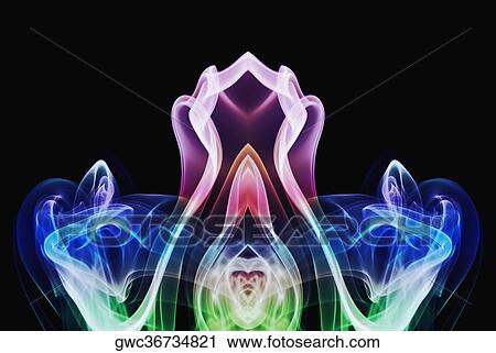 Stock Image - Close-up of multi-colored smoke. Fotosearch