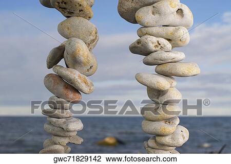Close-up of stacks of rocks View Large Photo Image Stock Image - Close-up of stacks of rocks. Fotosearch