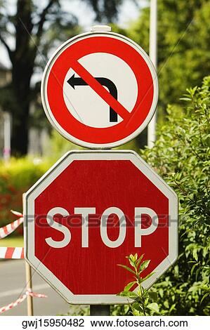 Close-up of stop signboards at the roadside, Le Mans, Sarthe, Pays-de-la-Loire, France View Large Photo Image Stock Image - Close-up of stop signboards at the roadside, Le Mans, Sarthe, Pays-de-la-Loire, France. Fotosearch