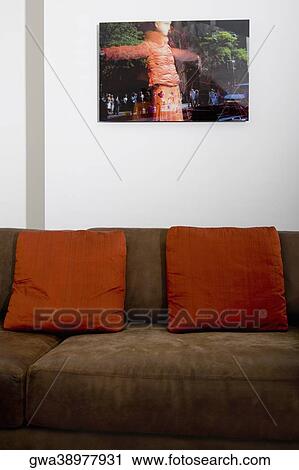 Couch in a living room View Large Photo Image Stock Image - Couch in a living room. Fotosearch