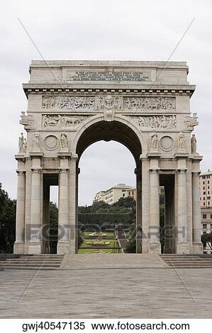 Entrance of a park, Scalinata Delle Caravelle, Piazza Della Vittoria, Genoa, Liguria, Italy View Large Photo Image Stock Photography - Entrance of a park, Scalinata Delle Caravelle, Piazza Della Vittoria, Genoa, Liguria, Italy. Fotosearch