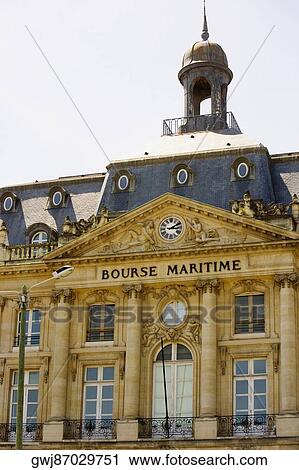 Facade of a building, Bourse Maritime, Bordeaux, Aquitaine, France View Large Photo Image Stock Image - Facade of a building, Bourse Maritime, Bordeaux, Aquitaine, France. Fotosearch