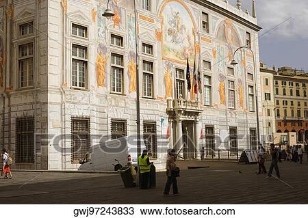 Facade of a building, Palazzo San Giorgio, Genoa, Liguria, Italy View Large Photo Image Stock Image - Facade of a building, Palazzo San Giorgio, Genoa, Liguria, Italy. Fotosearch