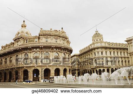 Fountains in a town square, Piazza De Ferrari, Palazzo Della Borsa, Genoa, Italy View Large Photo Image Stock Image - Fountains in a town square, Piazza De Ferrari, Palazzo Della Borsa, Genoa, Italy. Fotosearch