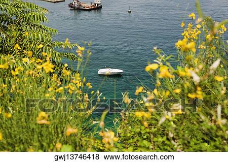 High angle view of a boat, Sorrentine Peninsula, Naples, Naples Province, Campania, Italy View Large Photo Image Stock Photo - High angle view of a boat, Sorrentine Peninsula, Naples, Naples Province, Campania, Italy. Fotosearch