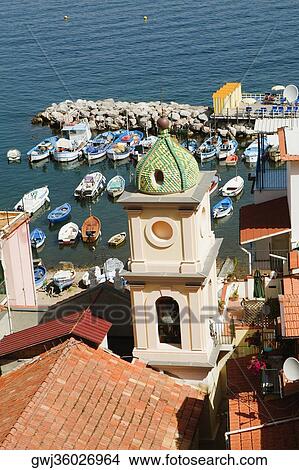 High angle view of a church, Church Of St. Anna, Marina Grande, Capri, Sorrento, Sorrentine Peninsula, Naples Province, Campania, Italy View Large Photo Image Picture - High angle view of a church, Church Of St. Anna, Marina Grande, Capri, Sorrento, Sorrentine Peninsula, Naples Province, Campania, Italy. Fotosearch