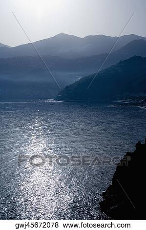 High angle view of a coastline, Amalfi Coast, Maiori, Salerno, Campania, Italy View Large Photo Image Stock Photo - High angle view of a coastline, Amalfi Coast, Maiori, Salerno, Campania, Italy. Fotosearch