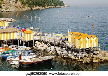 High angle view of boats at a harbor, Marina Grande, Capri, Sorrento, Sorrentine Peninsula, Naples Province, Campania, Italy View Large Photo Image Stock Image - High angle view of boats at a harbor, Marina Grande, Capri, Sorrento, Sorrentine Peninsula, Naples Province, Campania, Italy. Fotosearch