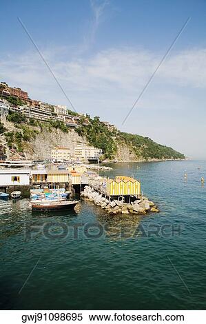 High angle view of stilt houses on a pier, Marina Grande, Capri, Sorrento, Sorrentine Peninsula, Naples Province, Campania, Italy View Large Photo Image Stock Photography - High angle view of stilt houses on a pier, Marina Grande, Capri, Sorrento, Sorrentine Peninsula, Naples Province, Campania, Italy. Fotosearch