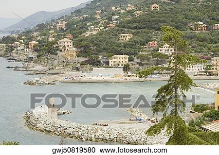 High angle view of the sea, Recco, Liguria, Italy View Large Photo Image Stock Image - High angle view of the sea, Recco, Liguria, Italy. Fotosearch