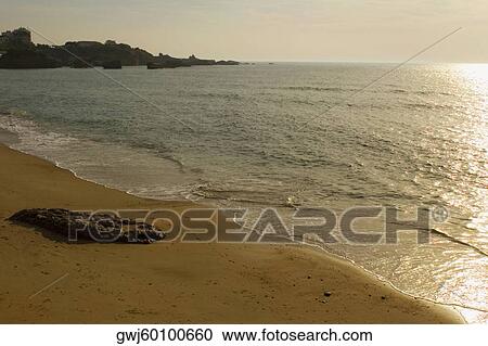 High angle view of waves on the beach, Biarritz, Basque Country, Pyrenees-Atlantiques, Aquitaine, France View Large Photo Image Stock Image - High angle view of waves on the beach, Biarritz, Basque Country, Pyrenees-Atlantiques, Aquitaine, France. Fotosearch