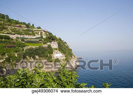 Hill at the seaside, Costiera Amalfitana, Salerno, Campania, Italy View Large Photo Image Picture - Hill at the seaside, Costiera Amalfitana, Salerno, Campania, Italy. Fotosearch