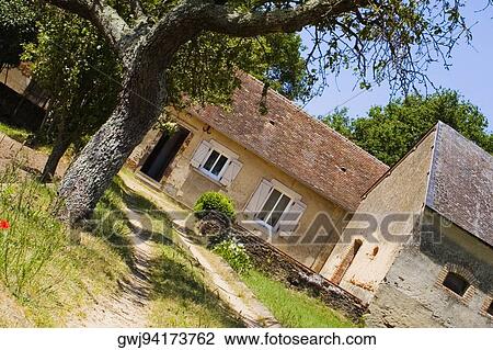 Houses in a field, Loire Valley, France View Large Photo Image Stock Image - Houses in a field, Loire Valley, France. Fotosearch