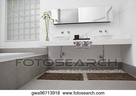Stock Photo - Interiors of a bathroom. Fotosearch