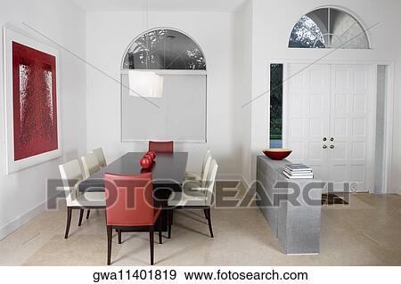 Interiors of a dining room View Large Photo Image Stock Photo - Interiors of a dining room. Fotosearch