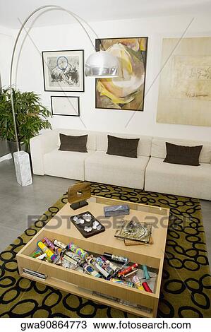Stock Image - Interiors of a living room. Fotosearch