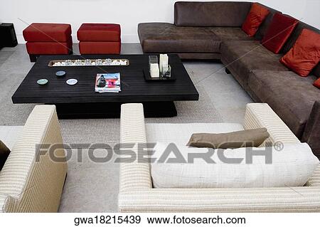 Interiors of a living room View Large Photo Image Stock Photo - Interiors of a living room. Fotosearch
