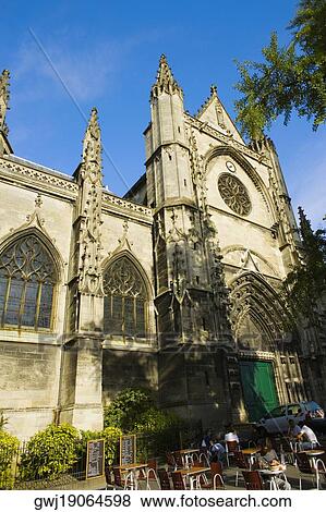 Low angle view of a basilica, St. Michel Basilica, Quartier St. Michel, Vieux Bordeaux, Bordeaux, France View Large Photo Image Stock Photo - Low angle view of a basilica, St. Michel Basilica, Quartier St. Michel, Vieux Bordeaux, Bordeaux, France. Fotosearch
