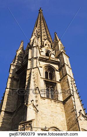 Low angle view of a basilica, St. Michel Basilica, Quartier St. Michel, Vieux Bordeaux, Bordeaux, France View Large Photo Image Stock Photo - Low angle view of a basilica, St. Michel Basilica, Quartier St. Michel, Vieux Bordeaux, Bordeaux, France. Fotosearch