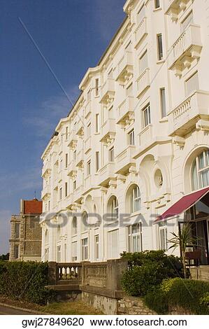 Low angle view of a building, Biarritz, Basque Country, Pyrenees-Atlantiques, Aquitaine, France View Large Photo Image Stock Image - Low angle view of a building, Biarritz, Basque Country, Pyrenees-Atlantiques, Aquitaine, France. Fotosearch