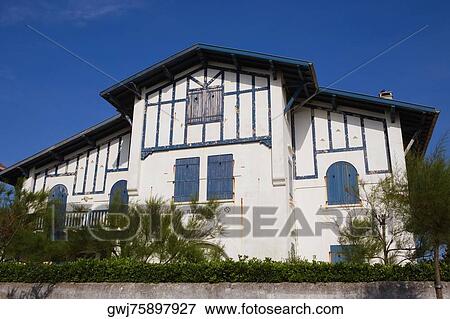 Low angle view of a building, Biarritz, Basque Country, Pyrenees-Atlantiques, Aquitaine, France View Large Photo Image Stock Photo - Low angle view of a building, Biarritz, Basque Country, Pyrenees-Atlantiques, Aquitaine, France. Fotosearch