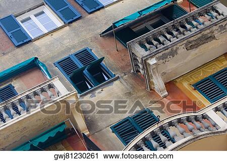 Low angle view of a building, Italian Riviera, Santa Margherita Ligure, Genoa, Liguria, Italy View Large Photo Image Stock Image - Low angle view of a building, Italian Riviera, Santa Margherita Ligure, Genoa, Liguria, Italy. Fotosearch