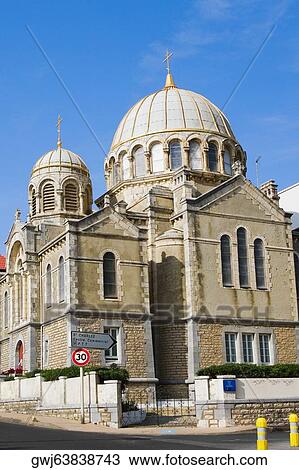 Low angle view of a cathedral, Eglise Orthodoxe Saint Alexandre De La Neva, Biarritz, France View Large Photo Image Stock Image - Low angle view of a cathedral, Eglise Orthodoxe Saint Alexandre De La Neva, Biarritz, France. Fotosearch