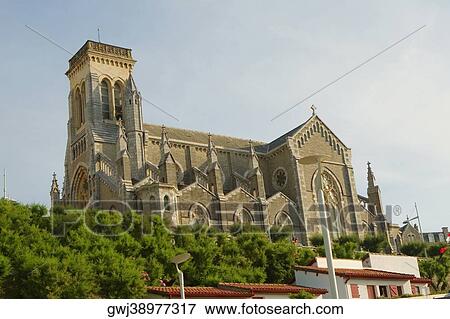 Low angle view of a cathedral, Eglise Sainte Eugenie, Biarritz, France View Large Photo Image Stock Photo - Low angle view of a cathedral, Eglise Sainte Eugenie, Biarritz, France. Fotosearch