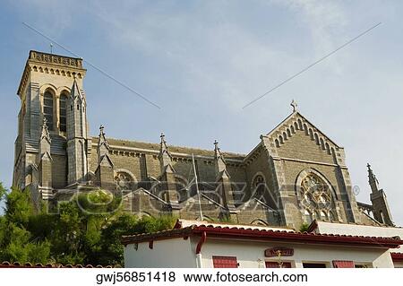Low angle view of a cathedral, Eglise Sainte Eugenie, Biarritz, France View Large Photo Image Stock Photo - Low angle view of a cathedral, Eglise Sainte Eugenie, Biarritz, France. Fotosearch