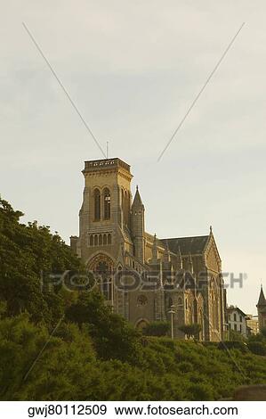 Low angle view of a cathedral, Eglise Sainte Eugenie, Biarritz, France View Large Photo Image Stock Photo - Low angle view of a cathedral, Eglise Sainte Eugenie, Biarritz, France. Fotosearch