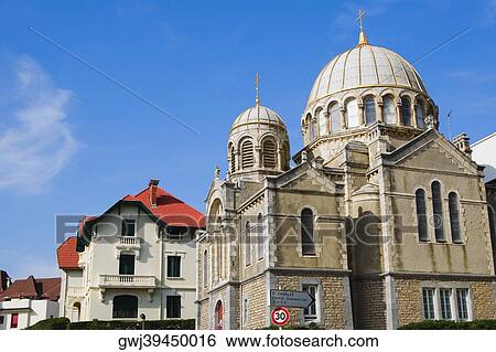 Low angle view of a cathedral, Eglise Orthodoxe Saint Alexandre De La Neva, Biarritz, France View Large Photo Image Stock Photograph - Low angle view of a cathedral, Eglise Orthodoxe Saint Alexandre De La Neva, Biarritz, France. Fotosearch
