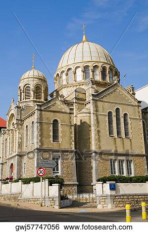 Low angle view of a cathedral, Eglise Orthodoxe Saint Alexandre De La Neva, Biarritz, France View Large Photo Image Stock Photograph - Low angle view of a cathedral, Eglise Orthodoxe Saint Alexandre De La Neva, Biarritz, France. Fotosearch