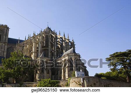 Low angle view of a cathedral, Le Mans Cathedral, Le Mans, France View Large Photo Image Stock Image - Low angle view of a cathedral, Le Mans Cathedral, Le Mans, France. Fotosearch