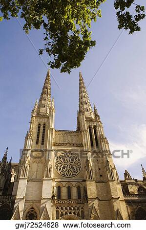 Stock Photo - Low angle view of a church, St. Andre Cathedral, Bordeaux, Aquitaine, France. Fotosearch