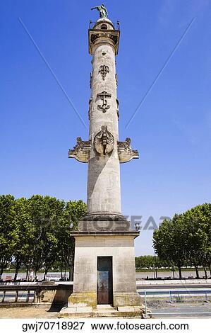 Low angle view of a column, Rostrale Columns, Place des Quinconces, Bordeaux, France View Large Photo Image Stock Photo - Low angle view of a column, Rostrale Columns, Place des Quinconces, Bordeaux, France. Fotosearch